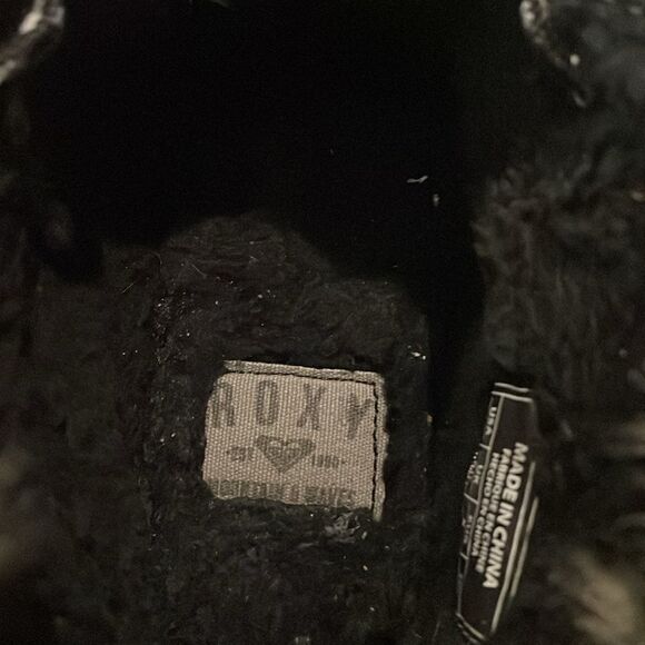 Roxy Tamarac Black Boots with Fur Trim Size 6.5 - Picture 12 of 13